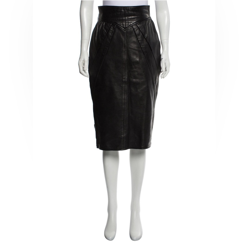 FENDI calf leather corset waist band midi skirt pencil skirt  S/M US 6 | IT 42